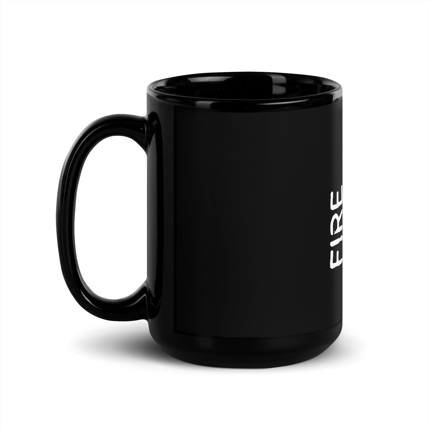 FIRE SKULL Black Glossy Mug