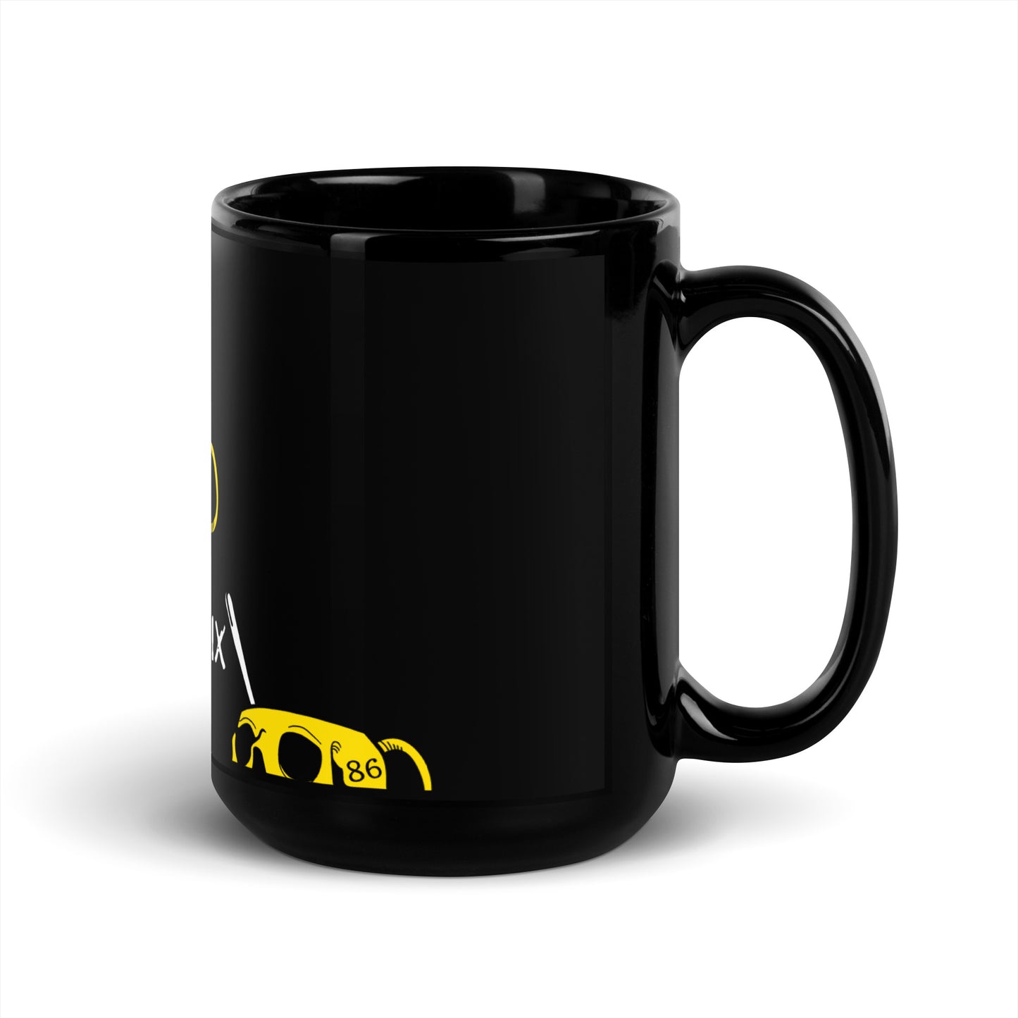 EightySix Logo Black Glossy Mug