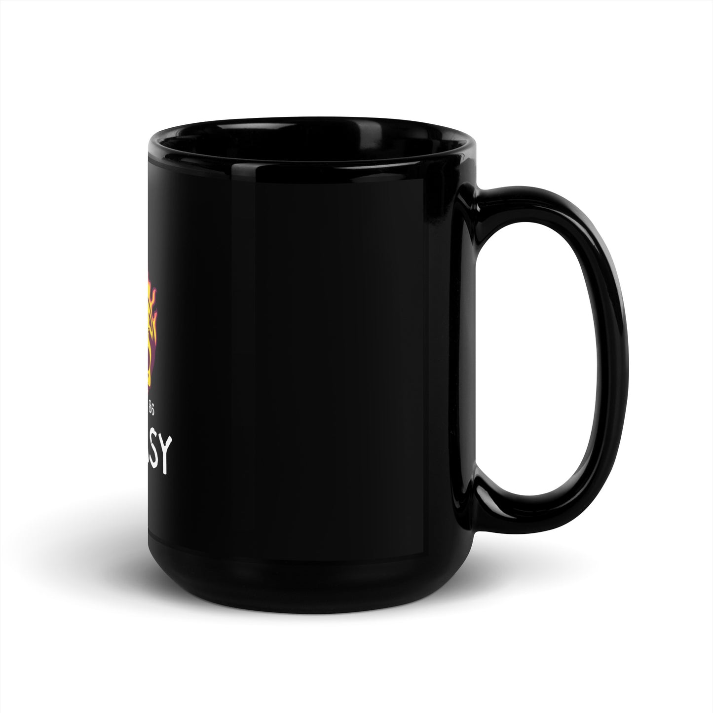 OVEREASY Black Glossy Mug