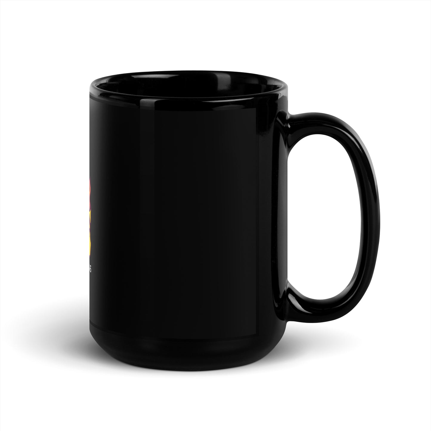 FIRE SKULL Black Glossy Mug