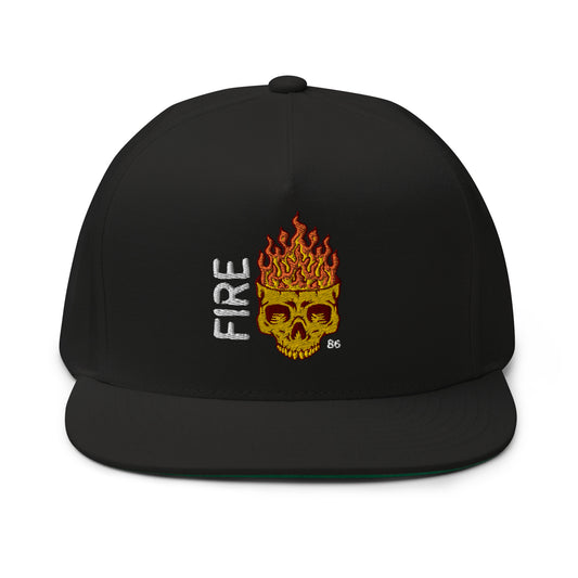 FIRE SKULL Flat Bill Cap