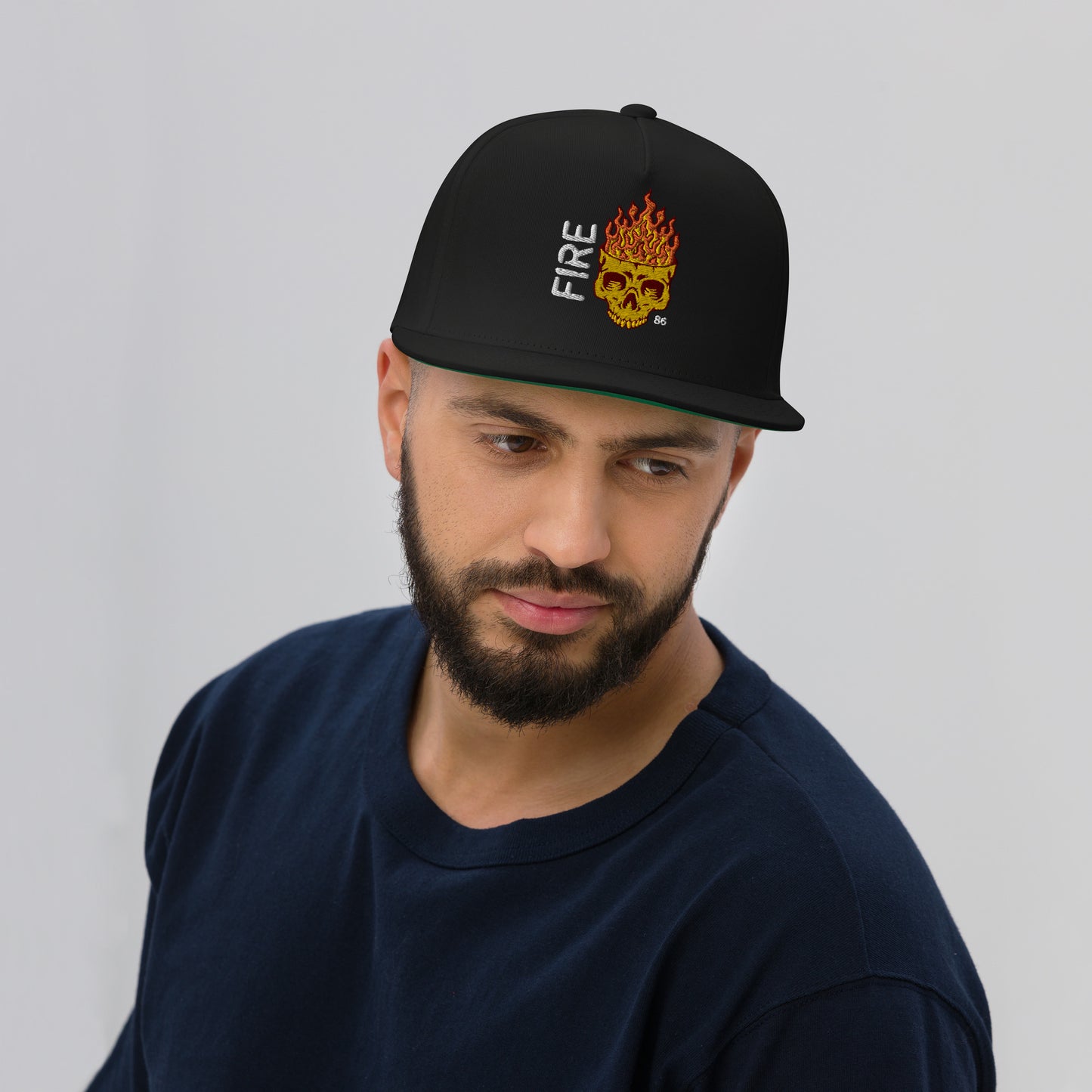 FIRE SKULL Flat Bill Cap