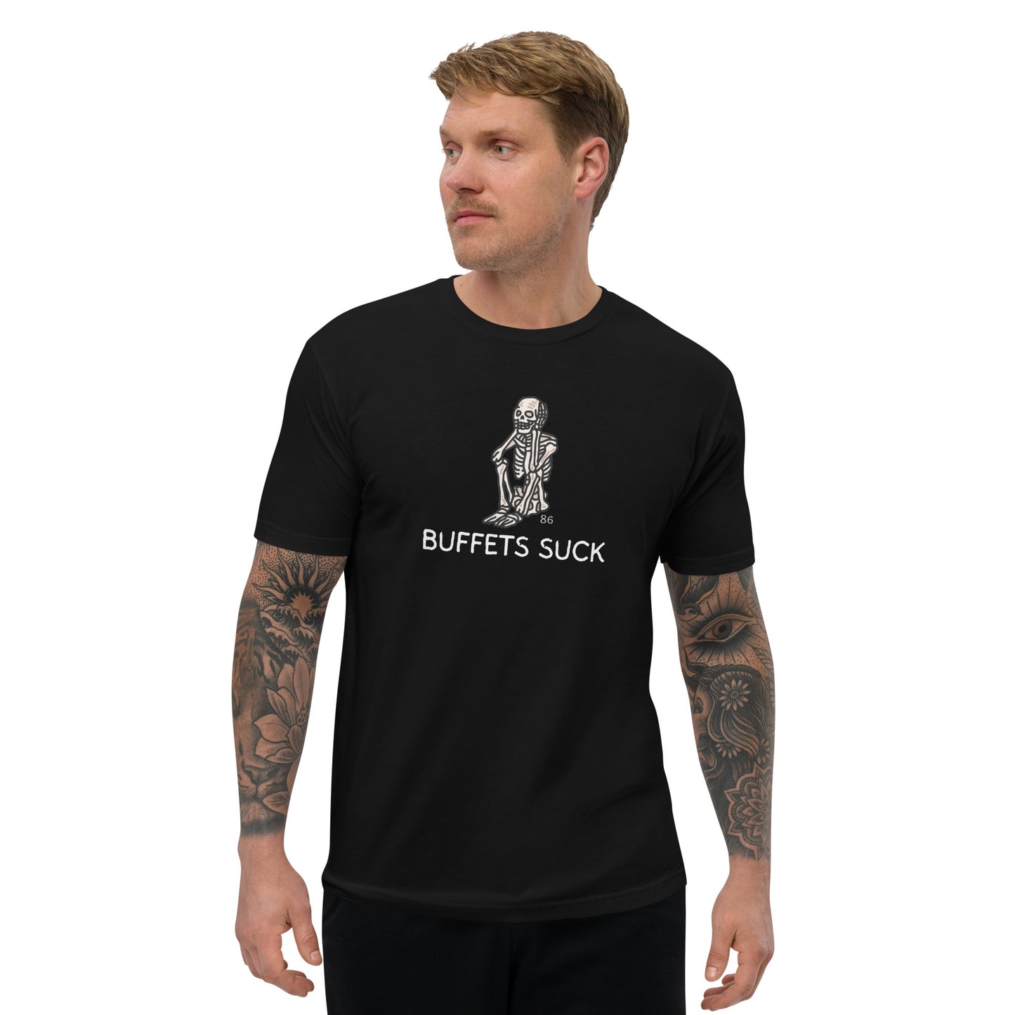 BUFFETS SUCK 1 Fitted Short Sleeve T-shirt