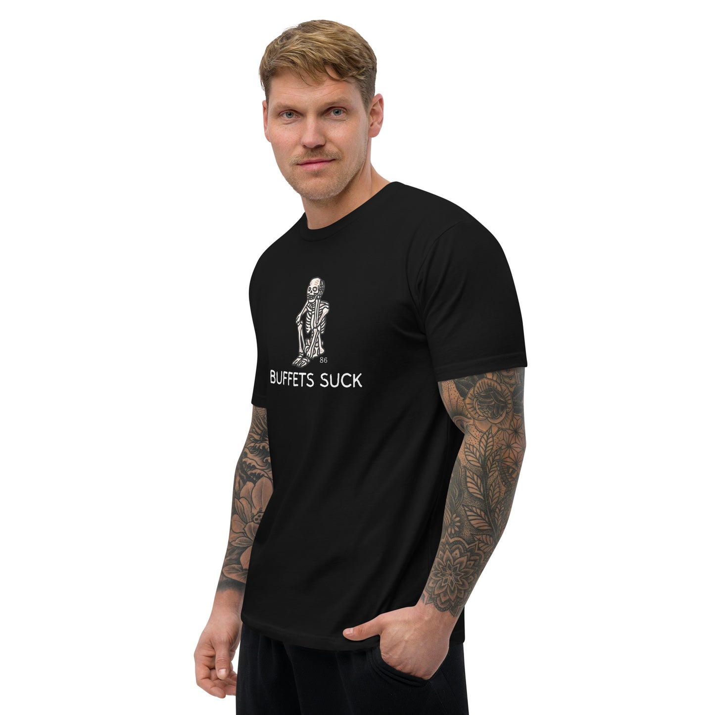 BUFFETS SUCK 1 Fitted Short Sleeve T-shirt