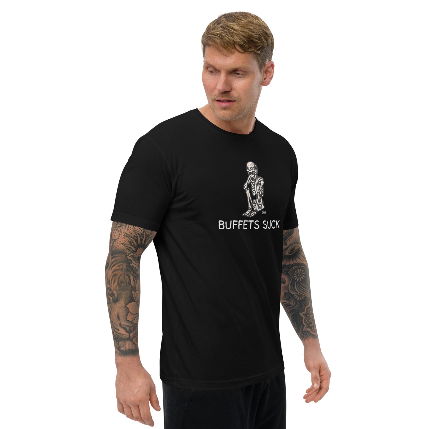 BUFFETS SUCK 1 Fitted Short Sleeve T-shirt