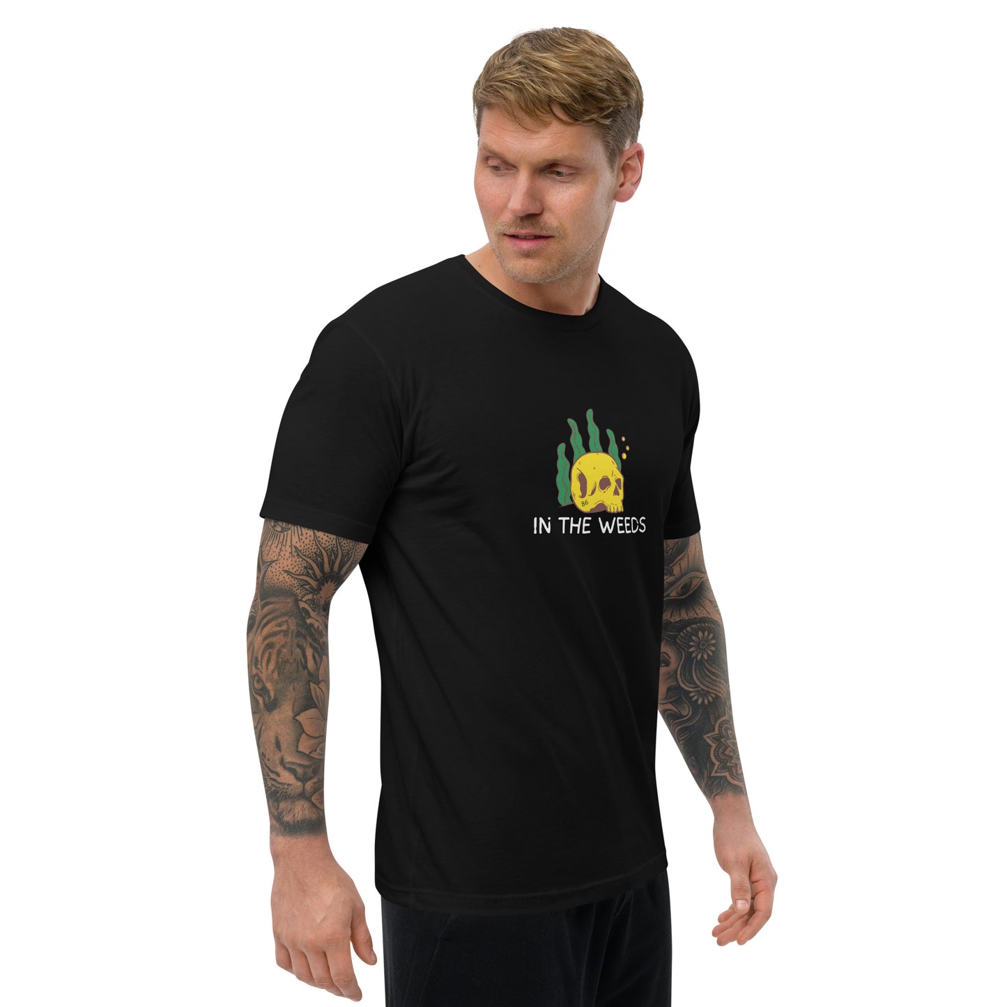 IN THE WEEDS 2 BLACK Fitted Short Sleeve T-shirt