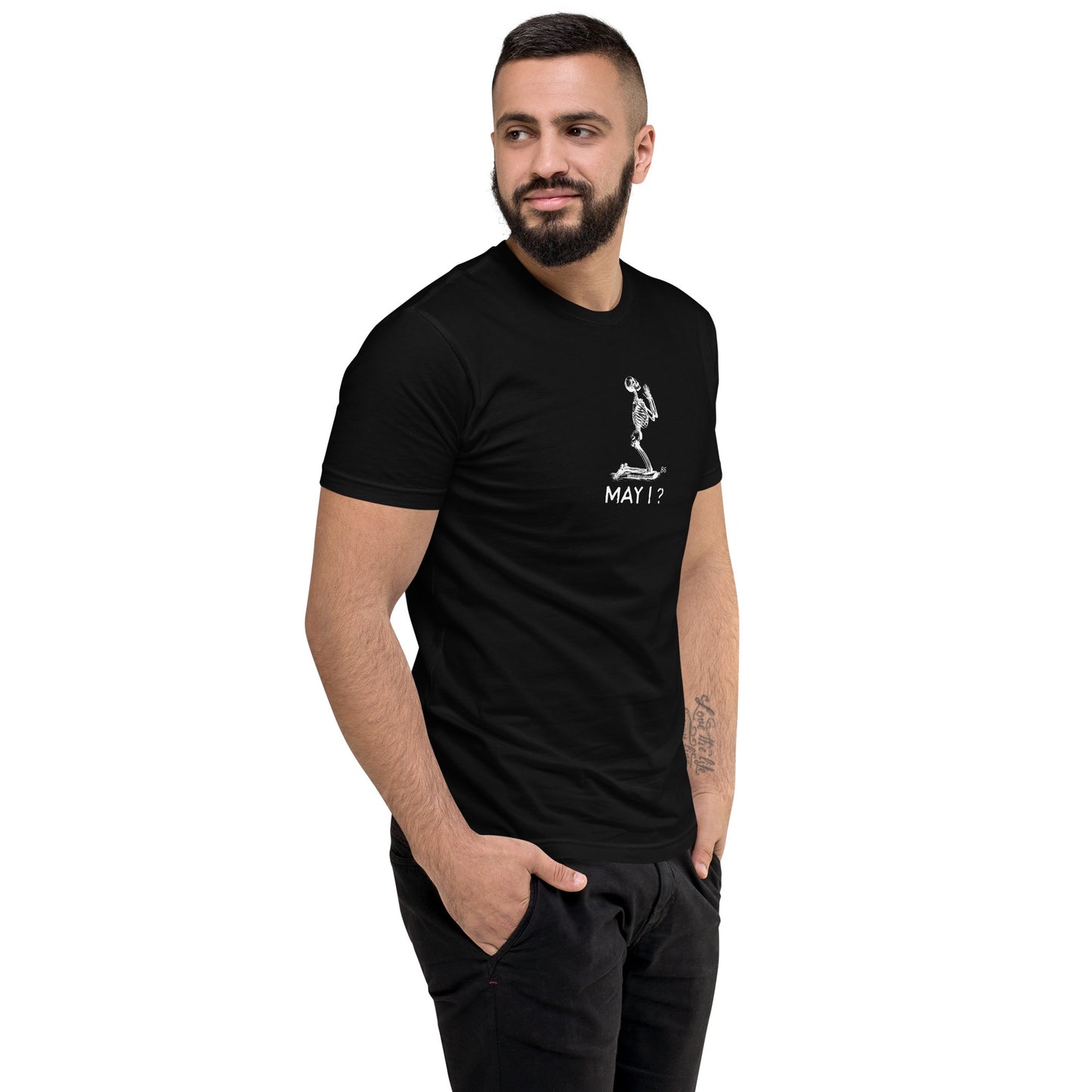 MAY I?  BLACK Fitted Short Sleeve T-shirt