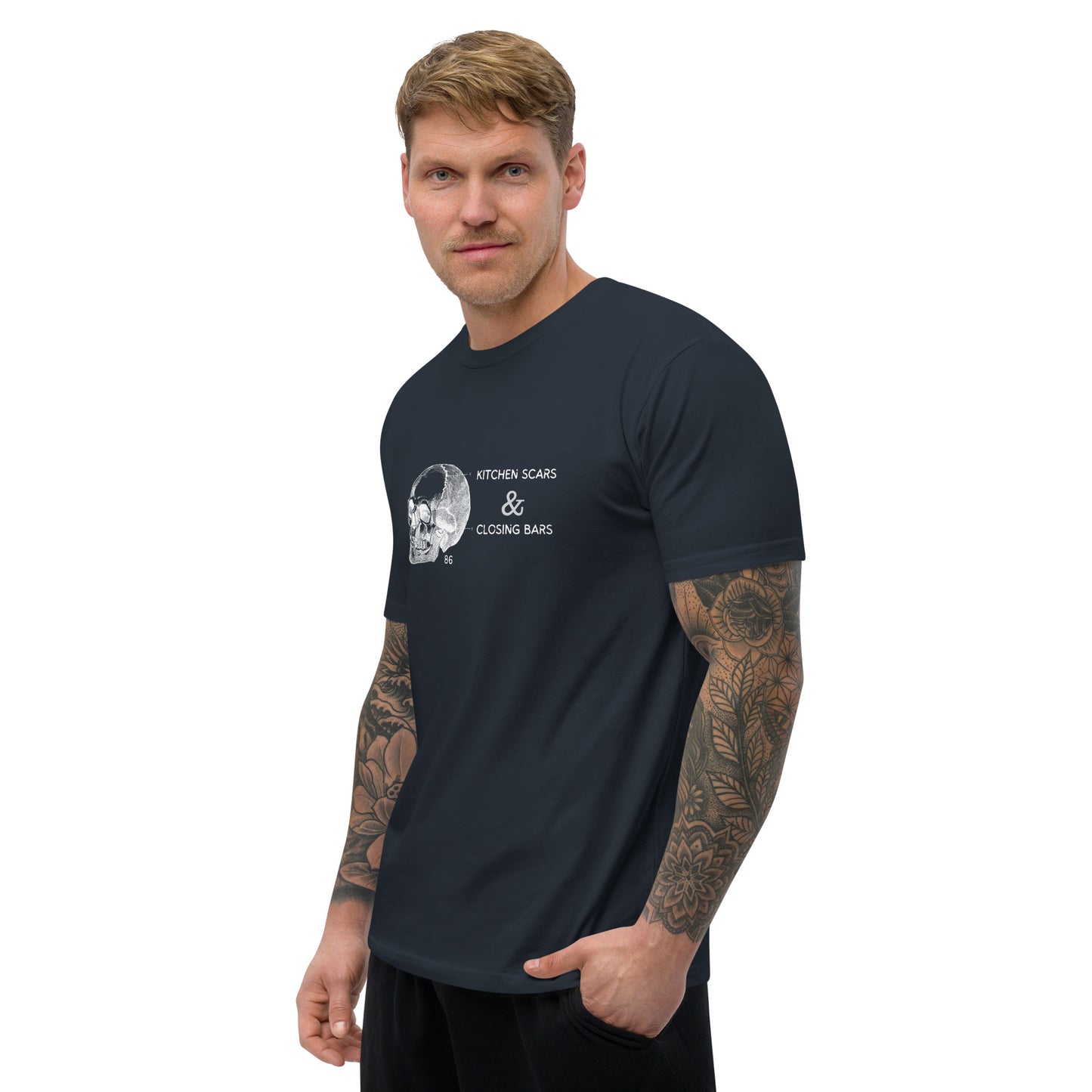 Kitchen Scars & Closing Bars Black Fitted Short Sleeve T-shirt