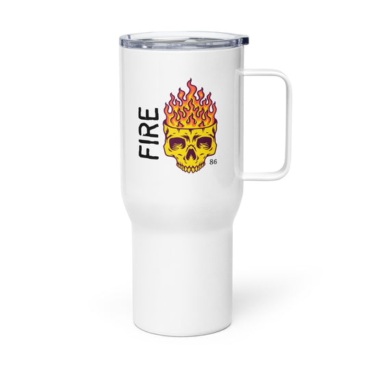 FIRE SKULL Travel mug with a handle