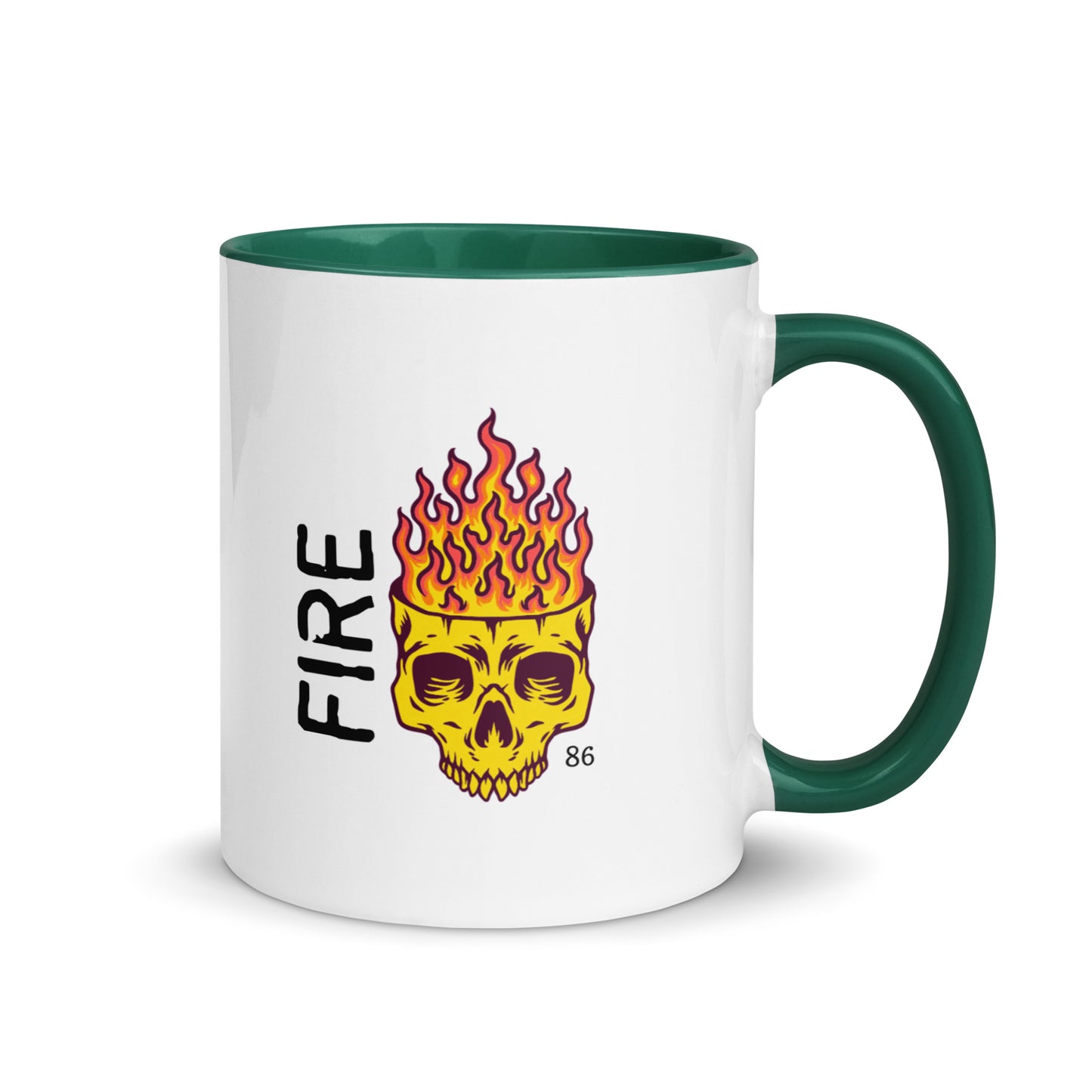FIRE SKULL Mug with Color Inside