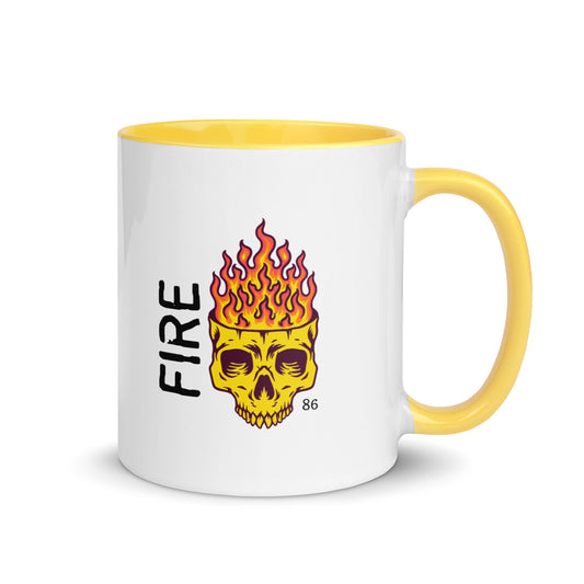 FIRE SKULL Mug with Color Inside