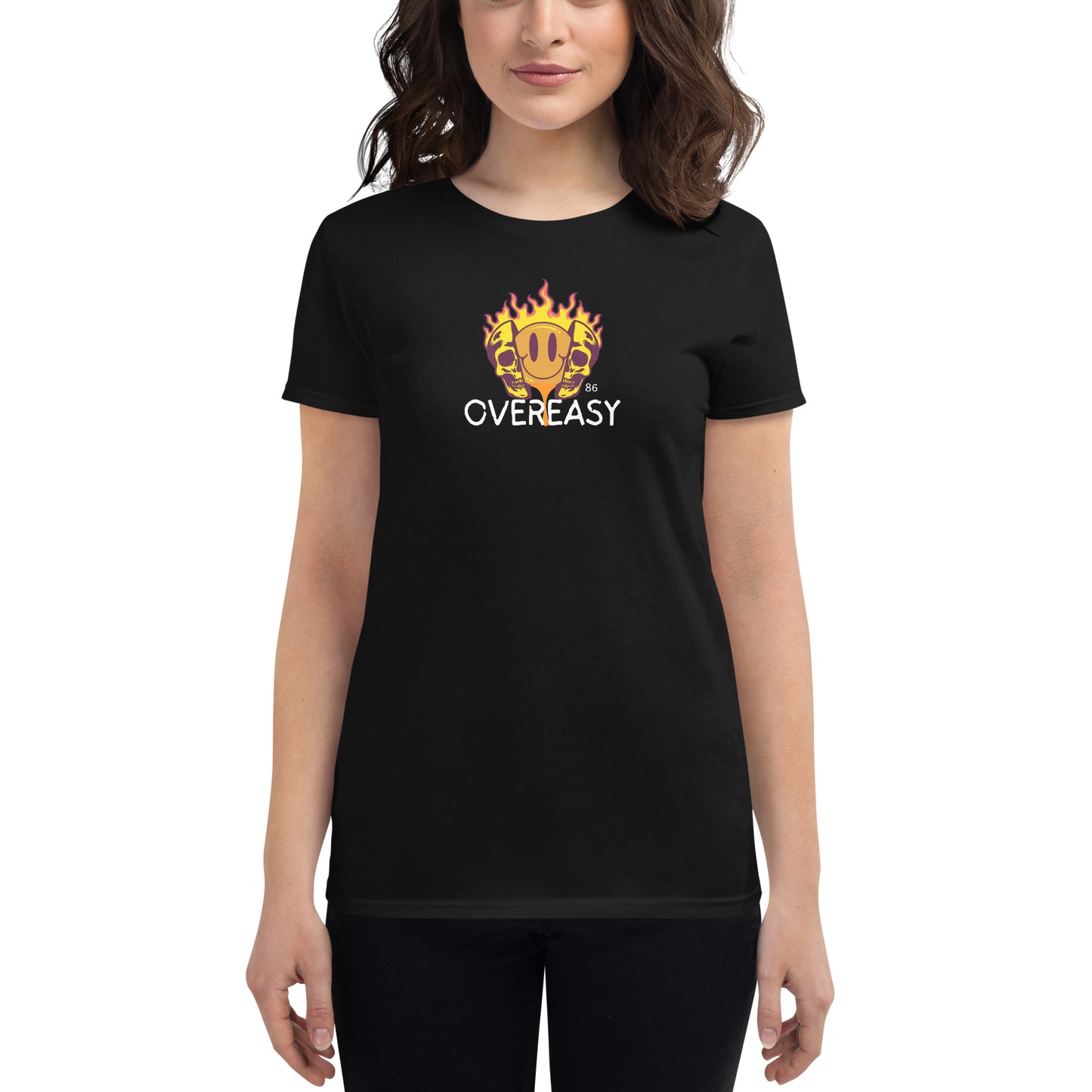 OVEREASY BLACK Women's short sleeve t-shirt