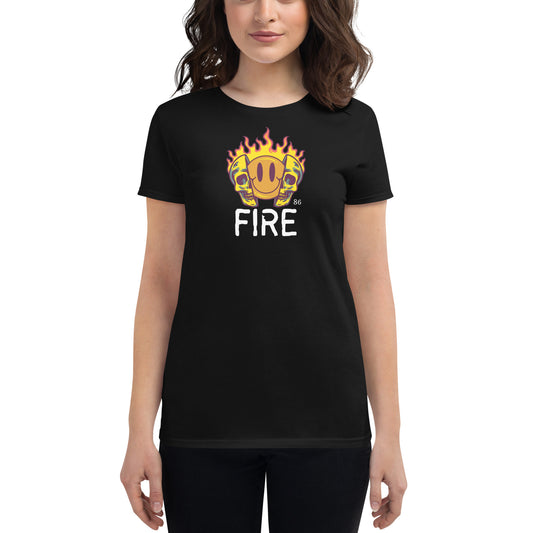 FIRE BLACK Women's short sleeve t-shirt