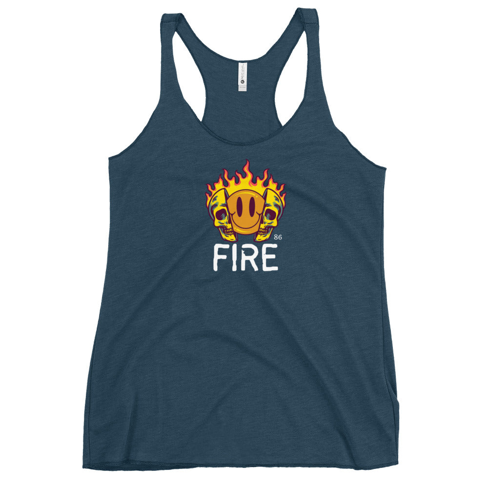 FIRE BLACK Women's Racerback Tank