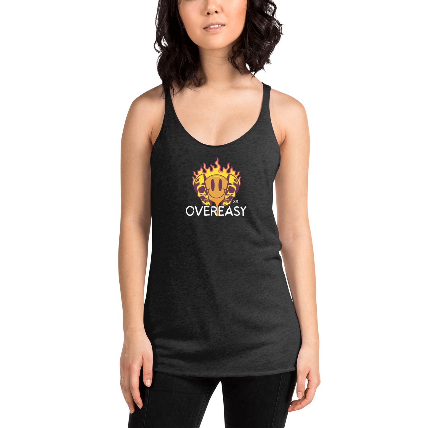 OVEREASY BLACK Women's Racerback Tank