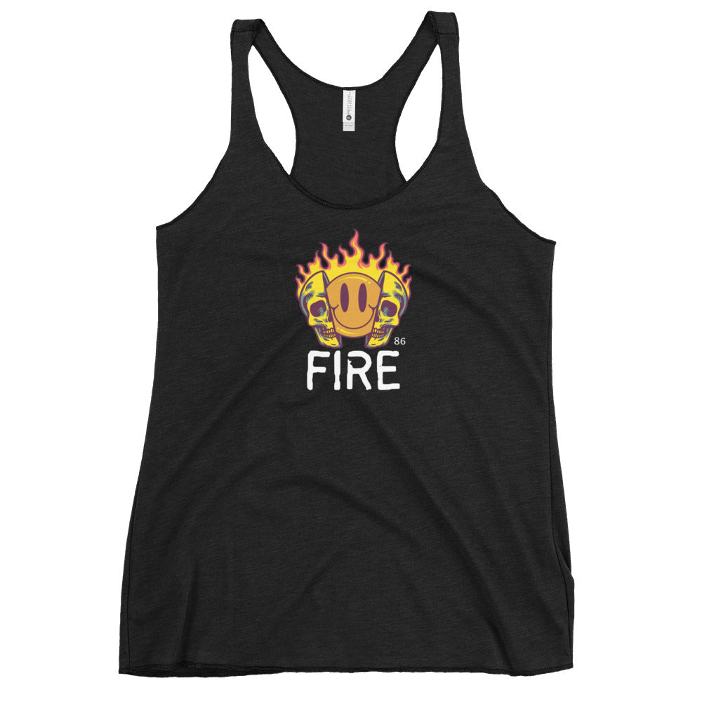 FIRE BLACK Women's Racerback Tank