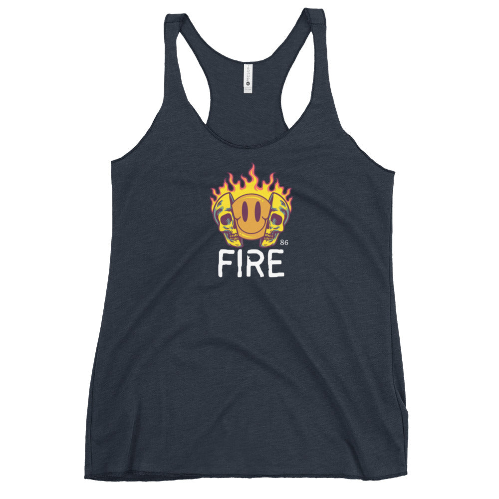 FIRE BLACK Women's Racerback Tank