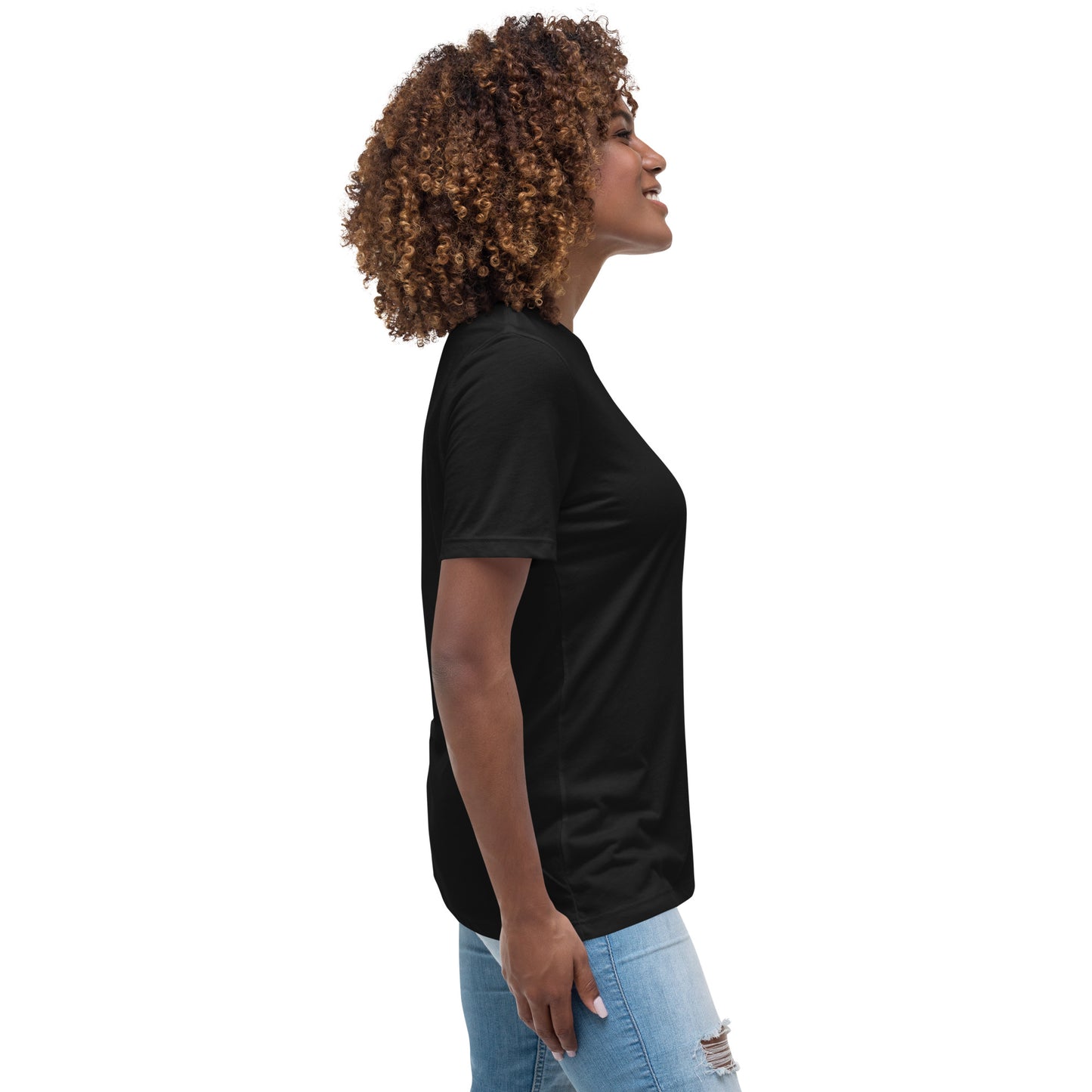 MAY I?  BLACK Women's Relaxed T-Shirt