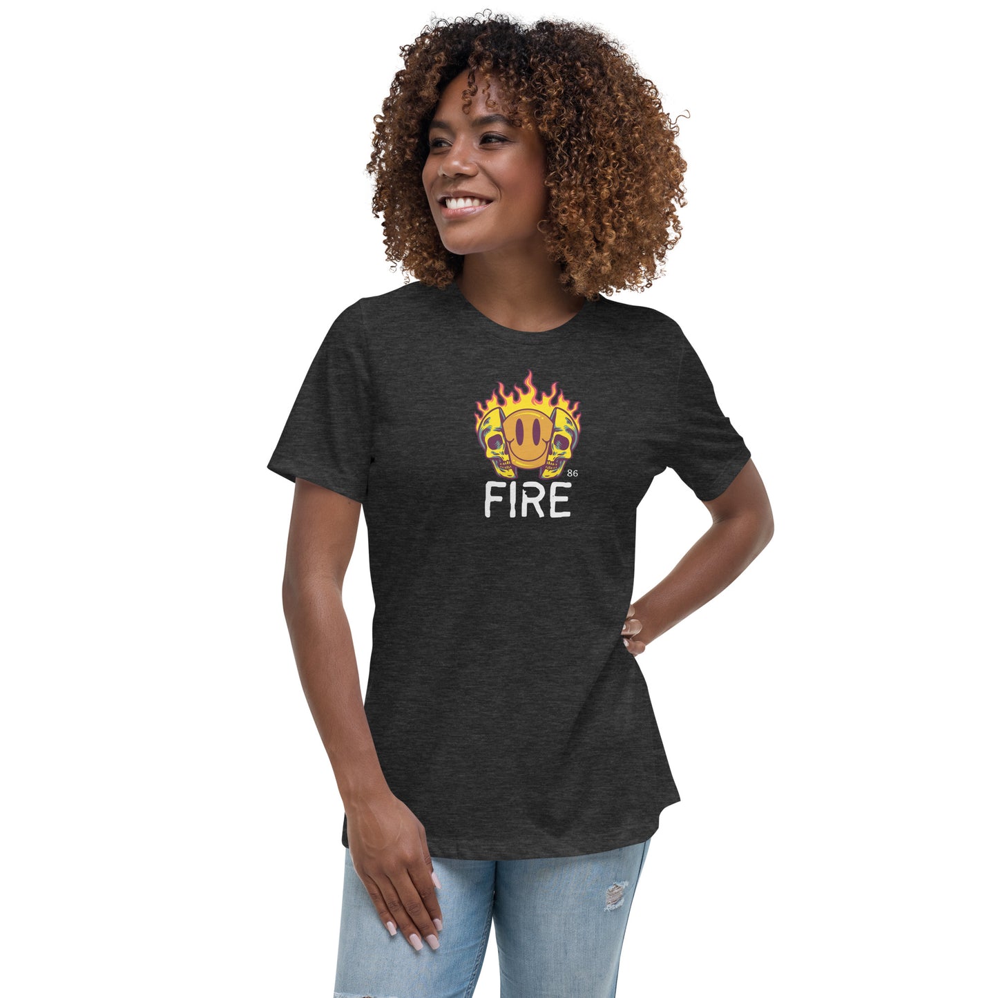 FIRE BLACK Women's Relaxed T-Shirt